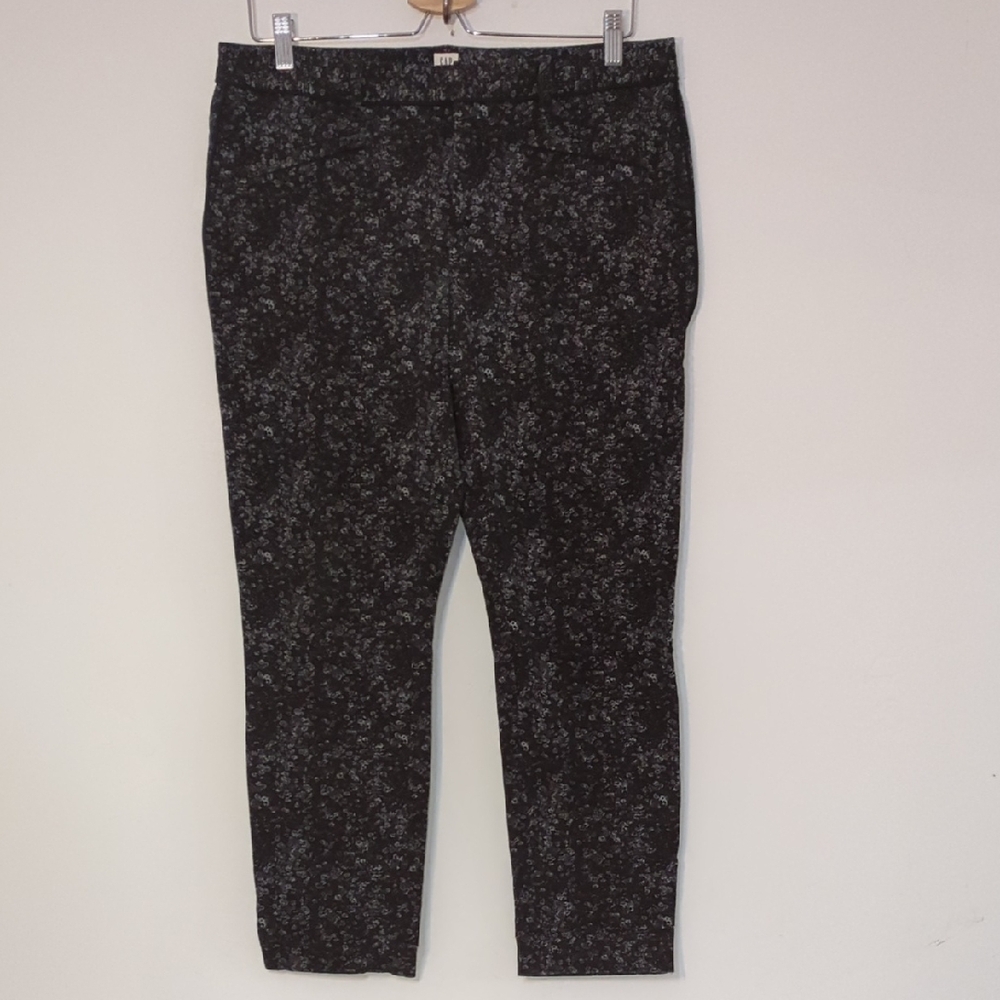 GAP Black and Gray Patterned Skinny Capris